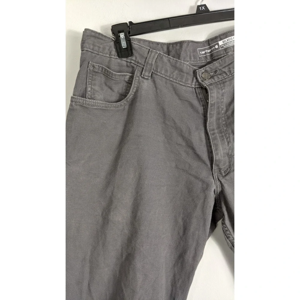 Carhartt Men's Relaxed Fit Rugged Flex Canvas Work‎ Pants Gray Size 38x30